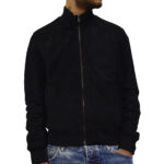GIUBBOTTO UOMO IN VERA PELLE (NAPPA CAMOSCIO) MODELLO ALEX CAMO COLORE NERO
