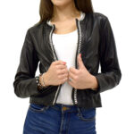 GIACCA DA DONNA IN VERA PELLE MODELLO D16 COLORE NERO