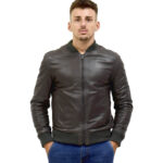 GIUBBOTTO UOMO IN VERA PELLE (NAPPA grana fine) Modello NICO colore grigio