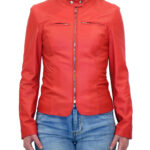 GIUBBINO DONNA IN VERA PELLE (NAPPA GRANA FINE) MODELLO EMILY COLORE ROSSO