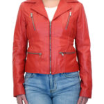 GIUBBINO DONNA IN VERA PELLE (NAPPA) MODELLO EMILIA COLORE ROSSO