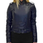 GIUBBINO DONNA IN VERA PELLE (NAPPA) MODELLO D22 NAVY COLORE NERO