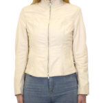 GIUBBINO PER DONNA IN VERA PELLE (NAPPA) MODELLO ARCOBIS COLORE BIANCO
